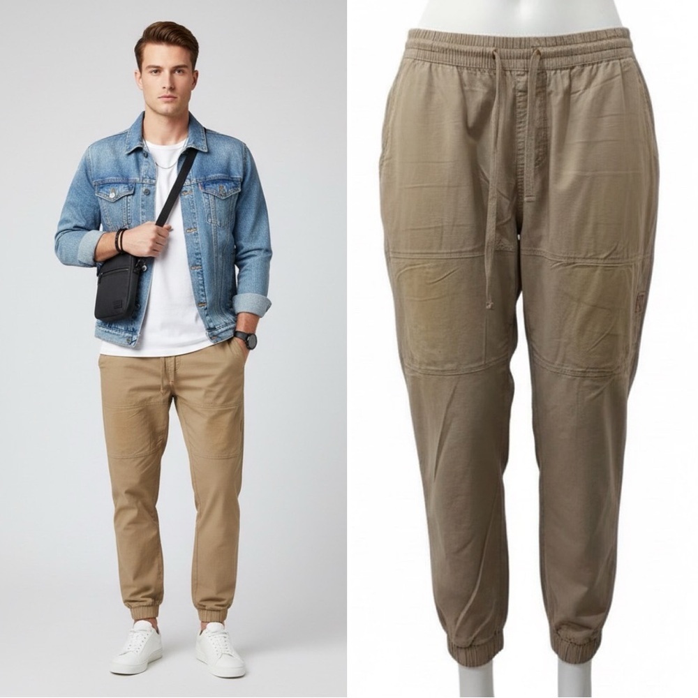 Beverly Hills Polo Club | EUC Men’s Tan Cotton Jogger Pants (size XL)